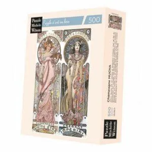 PUZZLE BOIS WILSON - A. MUCHA : CHAMPAGNE - 500 PIECES