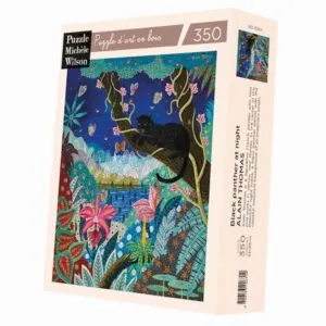 PUZZLE BOIS WILSON - A. THOMAS : PANTHERE NOIRE NOCTURNE - 350 PIECES