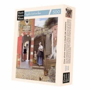 PUZZLE BOIS WILSON - P. DE HOOCH : COUR D UNE MAISON A DELFT - 500 PIECES