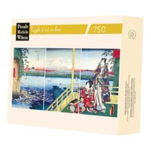 PUZZLE BOIS WILSON - U. KUNISADA - U. HIROSHIGE : VUE SUR LA MER A ENOSHIMA - 750 PIECES