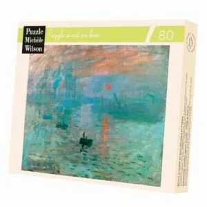 PUZZLE BOIS WILSON - C. MONET :  IMPRESSION SOLEIL LEVANT - 80 PIECES