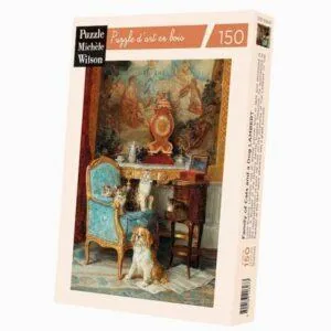 PUZZLE BOIS WILSON - L-E. LAMBERT : FAMILLE DE CHATS ET CHIEN - 150 PIECES