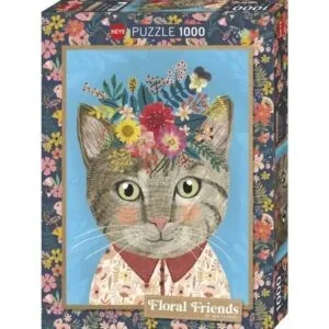 PUZZLE HEYE - FLORAL FRIENDS - M. CHARRO : JOLI FELIN - 1000 PIECES