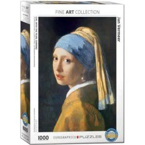 PUZZLE EUROGRAPHICS - BEAUX ARTS - J. VERMEER : LA JEUNE FILLE A LA PERLE - 1000 PIECES