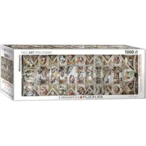 PUZZLE EUROGRAPHICS PANORAMIQUE - BEAUX-ARTS - MICHELANGELO : LE PLAFOND DE LA CHAPELLE SIXTINE - 1000 PIECES