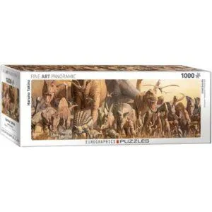 PUZZLE EUROGRAPHICS PANORAMIQUE - BEAUX ARTS - H. TAKINO - DINOSAURES - 1000 PIECES