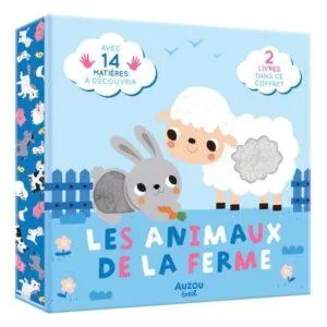 COFFRET 2 LIVRES A TOUCHER LES ANIMAUX DE LA FERME - AUZOU