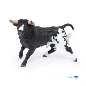TAUREAU ESPAGNOL NOIR ET BLANC - PAPO