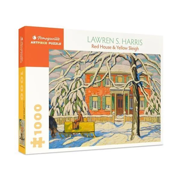PUZZLE POMEGRANATE - L. HARRIS : MAISON ROUGE ET TRAINEAU JAUNE - 1000 PIECES