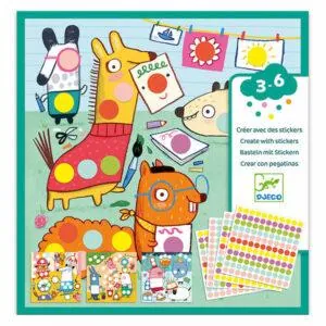 POCHETTE CREER AVEC DES GOMMETTES RONDES - DJECO