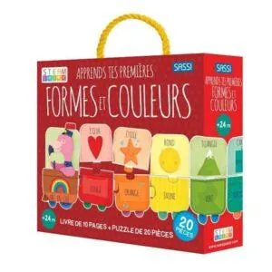 COFFRET SASSI : APPRENDS LES FORMES ET COULEURS LIVRE + PUZZLE 20 PIECES