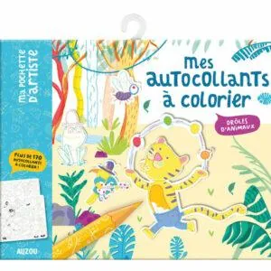 MES AUTOCOLLANTS A COLORIER - DROLES D'ANIMAUX - AUZOU