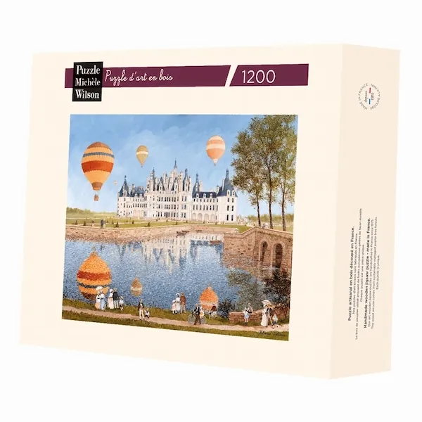 PUZZLE BOIS WILSON - F. DELACROIX : MONTGOLFIERES A CHAMBORD - 1200 PIECES