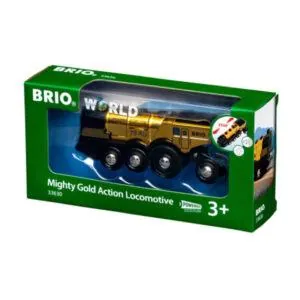LOCOMOTIVE DOREE PUISSANTE A PILES - BRIO