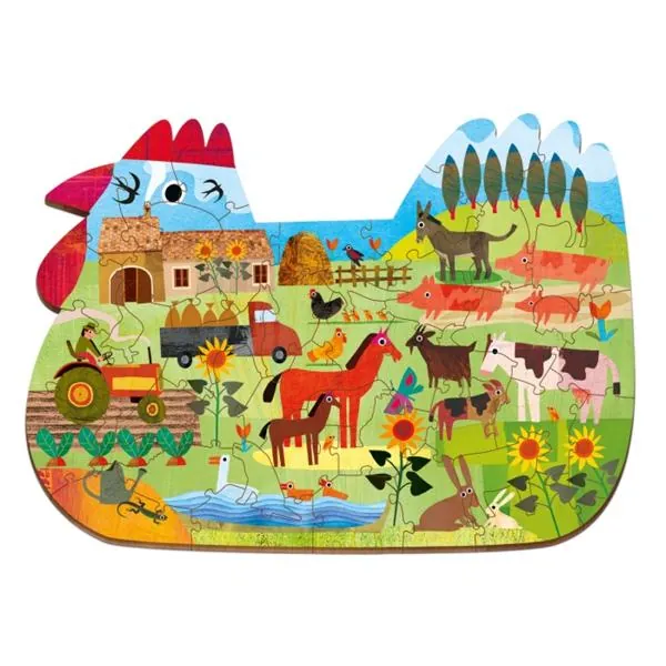 PUZZLE BOIS LUDATTICA : ANIMAUX FERME - 48 PIECES – Image 3