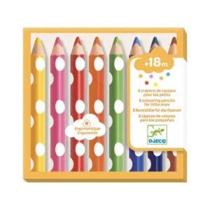 8 CRAYONS DE COULEUR POUR LES PETITS - DJECO