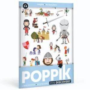MON MINI POSTER DECOUVERTES EN STICKERS - CHEVALIERS - POPPIK