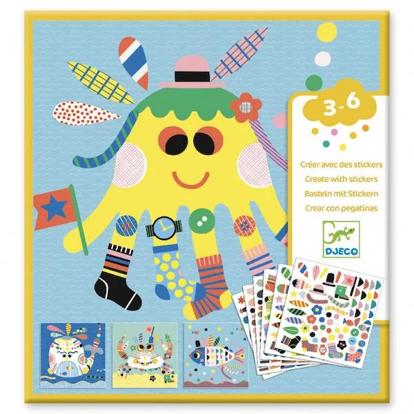 CREER AVEC DES STICKERS - MARIN - DJECO