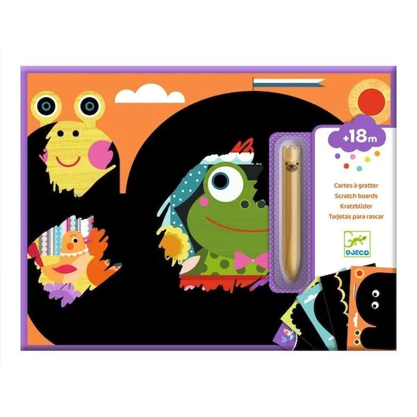 POCHETTE CARTE A GRATTER POUR LES TOUT PETITS - ANIMAUX RIGOLO - DJECO