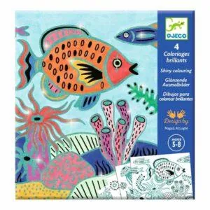 POCHETTE COLORIAGES BRILLANTS - SOUS LA MER - DJECO