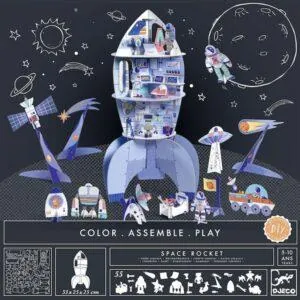 COLORIE ASSEMBLE ET JOUE FUSEE SPATIALE - DJECO