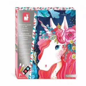 COFFRET PEINTURES NACREES ET 3D LICORNES - JANOD