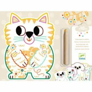 COLORIAGE POUR LES PETITS - ANIMAUX FAMILIERS A REVELER - DJECO