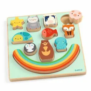 PUZZLE ET JEU EQUILIBRE BOOM RAINBOW - DJECO