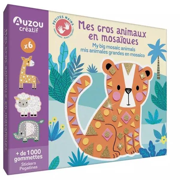 MON COFFRET D'ARTISTE - MES GROS ANIMAUX EN MOSAIQUES - AUZOU