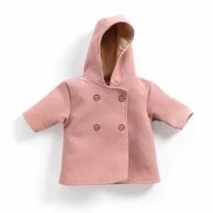 VETEMENT DE POUPEE POMEA - MANTEAU A CAPUCHE - DJECO