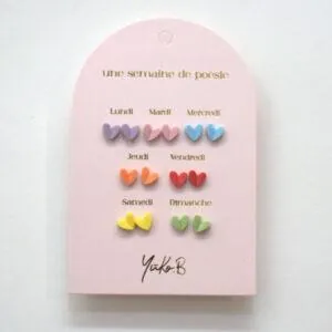 BOUCLES D'OREILLES CERAMIQUE - UNE SEMAINE DE POESIE COEUR - YUKO.B