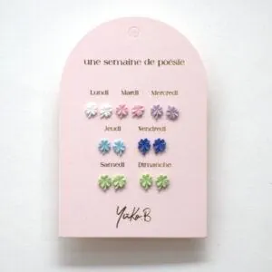 BOUCLES D'OREILLES CERAMIQUE - UNE SEMAINE DE POESIE CHANCE - YUKO.B