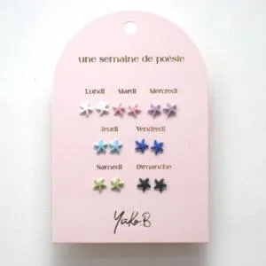 BOUCLES D'OREILLES CERAMIQUE - UNE SEMAINE DE POESIE ETOILE - YUKO.B
