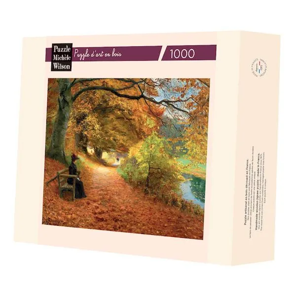 PUZZLE BOIS WILSON - H.A BRENDEKILDE : CHEMIN BOISE EN AUTOMNE - 1000 PIECES