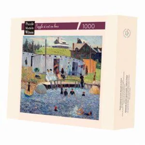 PUZZLE BOIS WILSON - W. GLACKENS : L HEURE DE LA BAIGNADE - 1000 PIECES