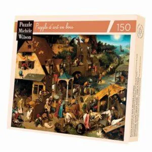 PUZZLE BOIS WILSON - P. BRUEGEL : PROVERBES FLAMANDS - 150 PIECES