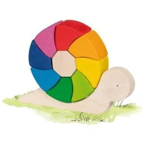 PUZZLE ET JEU DE CONSTRUCTION BOIS - ESCARGOT - GOKI