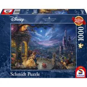 PUZZLE SCHMID - T. KINKADE : DISNEY LA BELLE ET LA BETE DANSE AU CLAIR DE LA LUNE - 1000 PIECES