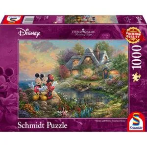 PUZZLE SCHMIDT DISNEY - T. KINKADE : MICKEY AND MINNIE SWEETHEART COVE - 1000 PIECES