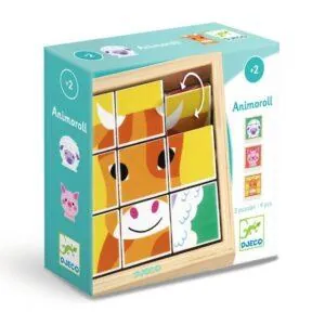 PUZZLE DJECO BOIS : ANIMOROLL - 9 PIECES