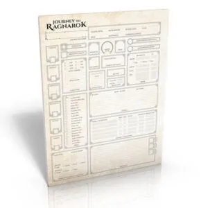 VERS LE RAGNARÖK - BLOC DE FEUILLES DE PERSONNAGE