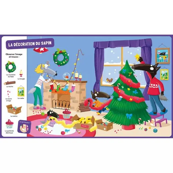 LIVRE CHERCHE ET TROUVE - VIVE NOEL AVEC P'TIT LOUP - AUZOU – Image 2