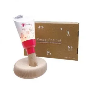 COFFRET LAMPE NOMADE 5 EN 1 : CHAT MIOU MIOU MANCHE ROSE - MAISON POLOCHON