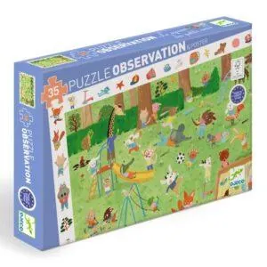 PUZZLE DJECO OBSERVATION : LE SQUARE DES PETITS AMIS - 35 PIECES