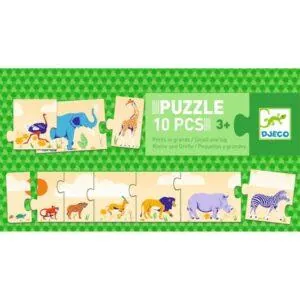 PUZZLE DJECO DUO : PETITS ET GRANDS A LA FERME - 10 PIECES