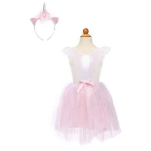 ROBE LICORNE DREAMY ROSE AVEC COIFFE 7/8 ANS - GREAT PRETENDERS