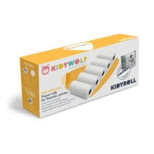 KIDYROLL - 5 ROULEAUX DE PAPIER AUTOCOLLANT POUR KIDYPRINT - KIDYWOLF