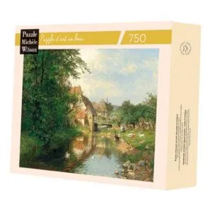 PUZZLE BOIS WILSON - H. DARNAUT : UN VILLAGE PRES DE LA RIVIERE - 750 PIECES