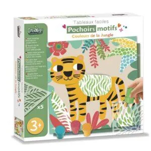 COFFRET POCHOIRS MOTIFS - COULEURS DE LA JUNGLE - CREALIGN