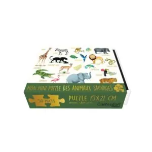 MINI PUZZLE CARTES D'ART : ANIMAUX SAUVAGES - 50 PIECES